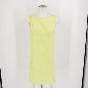 Mango Yellow Sheath Dress Sleeveless Bateau Neckline